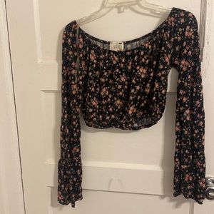 Off or on shoulder crop / bell sleeves